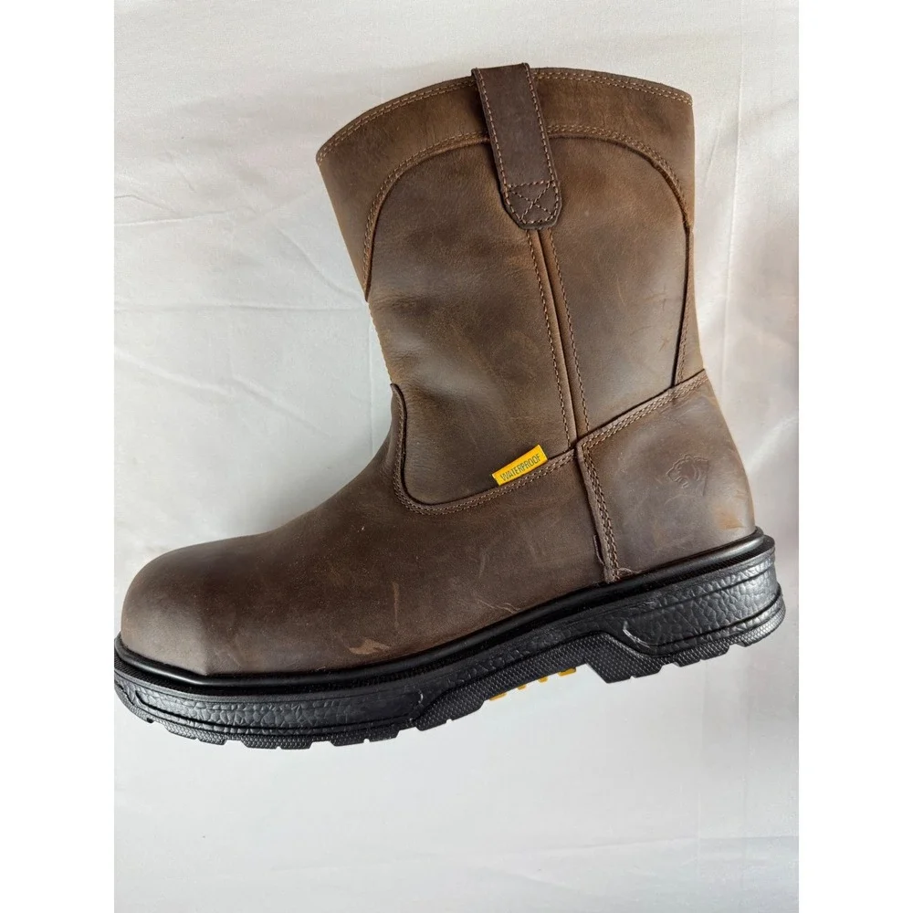 Herman Survivors Plower Steel Toe Waterproof Work Boots Mens 13 Brown Leather